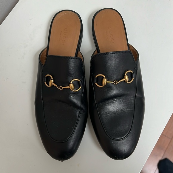Gucci Princetown Black Leather Loafer Slide Mules - Picture 1 of 5